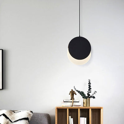 Nordic Creative Circle Moon Rotatable 1-Light LED Pendant Light