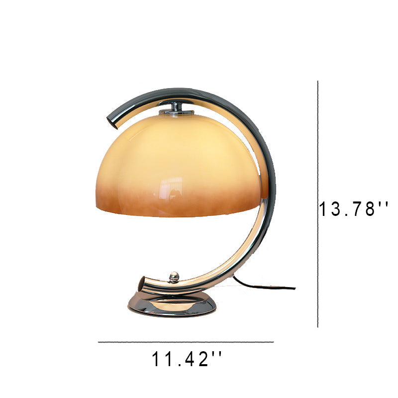 Nordic Glass Semi-Circle 1-Light Decorative Table Lamp