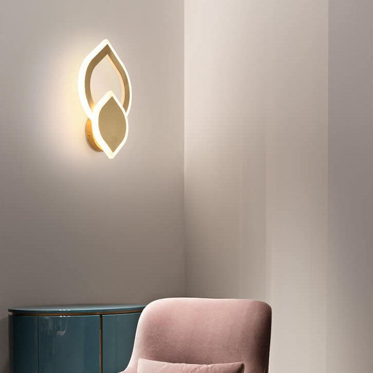 Modern 1-Light Leaf Shape 3 Color Changeable LED Wall Sconce Lamp