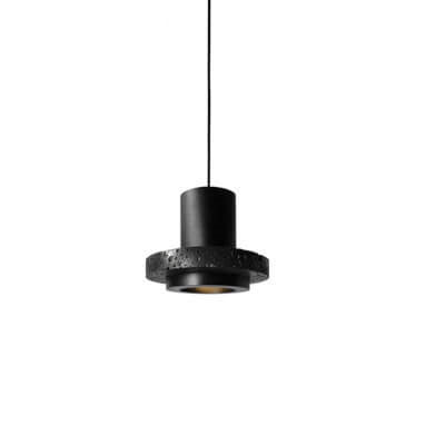 Lava Stone 1-Light Adjustable Length Cylinder  Round Base Pendant Light