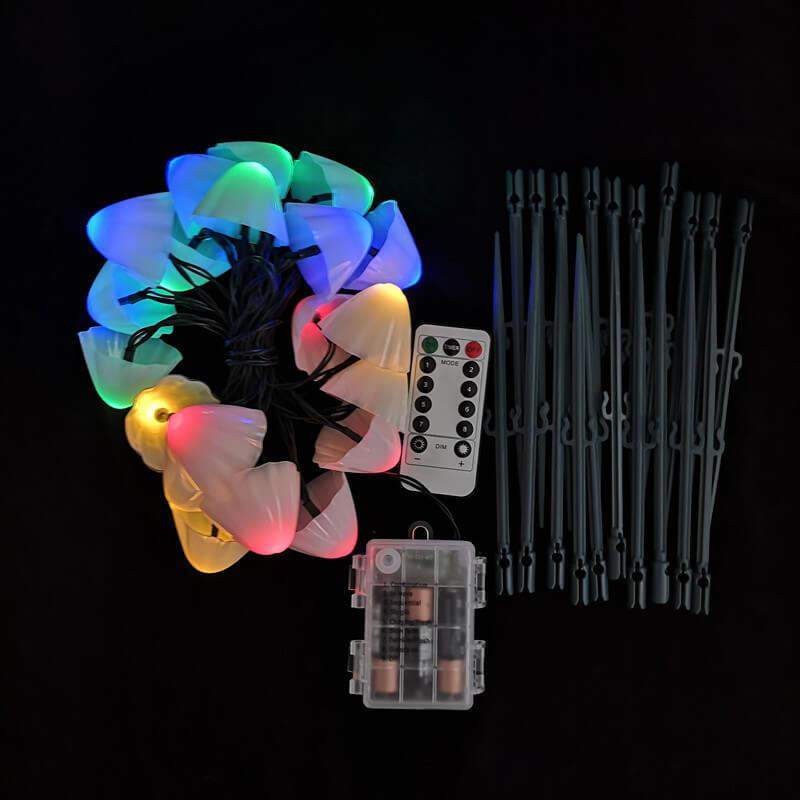 Contemporary Creative Plastic Solar LED Mushroom Lights String Lights For Outdoor Patio