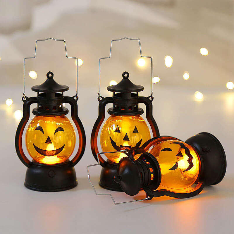 Décorations de lanternes LED citrouille d&