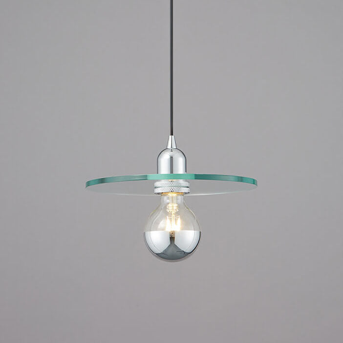 Modern Minimalist Glass Flying Saucer 1-Light Pendant Light