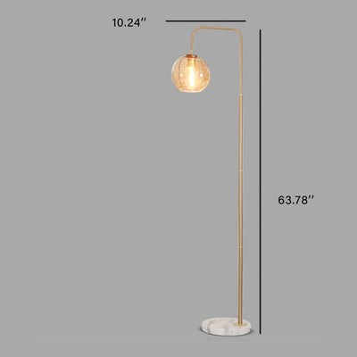 Golden Clear Glass Lampshade 1-Light Globe Floor Lamps 3 Design