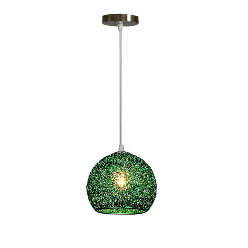 Modern Aluminum Wire 1-Light Dome Pendant Light