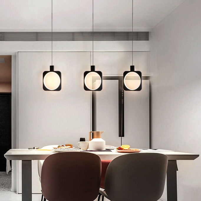 Modern Minimalist Black Geometrical Shape 1-Light LED Pendant Light