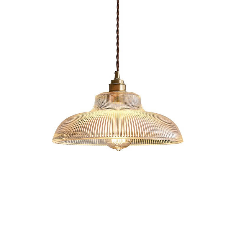 Textured Glass 1-Light Dome Pendant Light