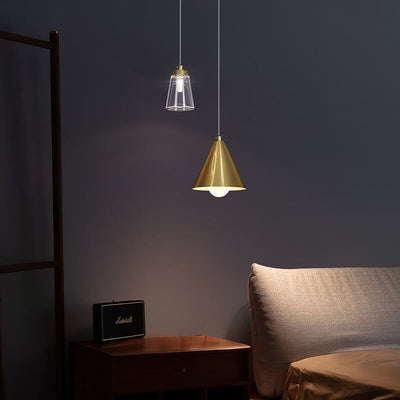 Modern Metal Cone Glass 2-Light LED Pendant Light