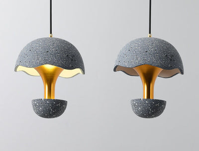 Industrielle Zement 1-Licht Pilzförmige Globus LED Pendelleuchte 