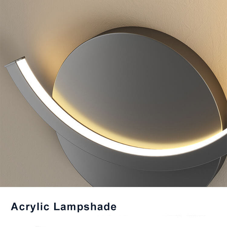 Minimalist Circle 1-Light C Shape LED Armed Sconce Lamp