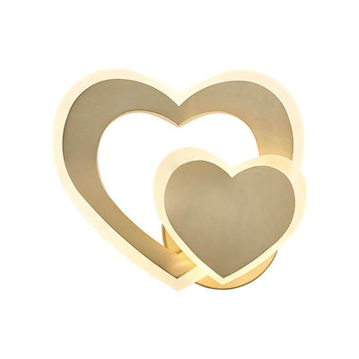 Modern 1-Light Heart Shade LED Sconce Lamp