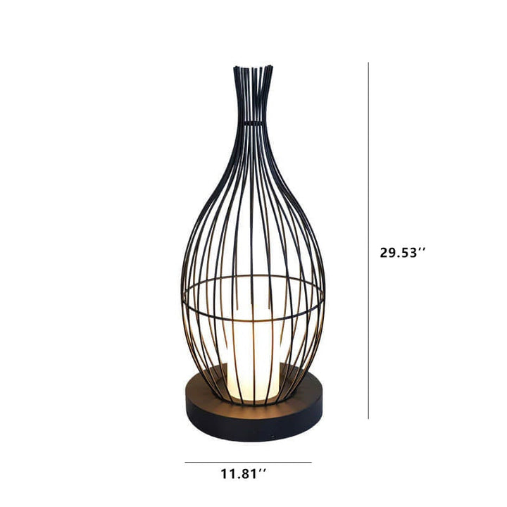 Lampe de sol étanche rétro en fer ovale à une lumière pour extérieur 