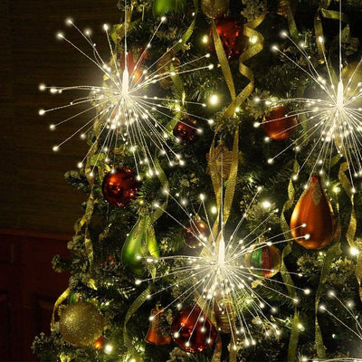 Feux d'artifice Lumière Pissenlit Fil de cuivre 120/200 Lumière Batterie USB Solaire LED Lumière décorative 