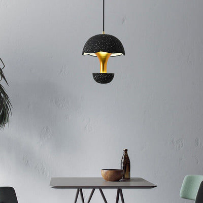 Industrielle Zement 1-Licht Pilzförmige Globus LED Pendelleuchte 