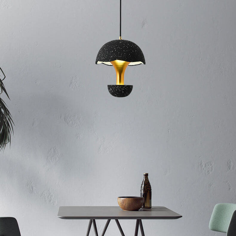 Industrielle Zement 1-Licht Pilzförmige Globus LED Pendelleuchte 