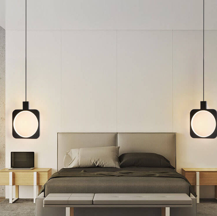 Modern Minimalist Black Geometrical Shape 1-Light LED Pendant Light