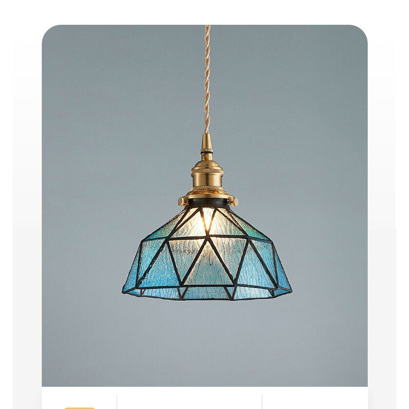 Water Ripple Glass 1-Light Irregular Dome Pendant Light