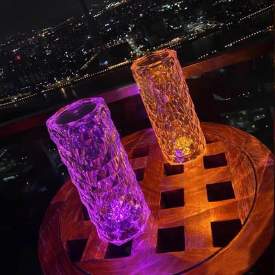 Rose Light Shade Petal Remote Control Night Light Table Lamp