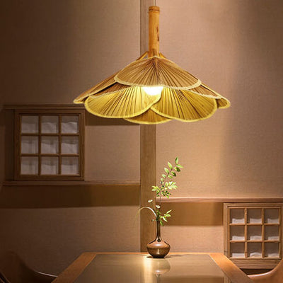 Bamboo Weaving 1-Light Dome LED Pendant Light