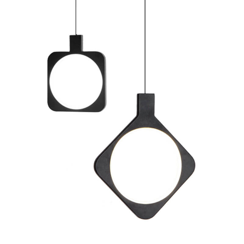 Modern Minimalist Black Geometrical Shape 1-Light LED Pendant Light