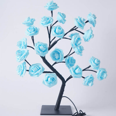 24 Light Simulation Rose Tree PVC LED Warm White USB Decoration Table Lamp