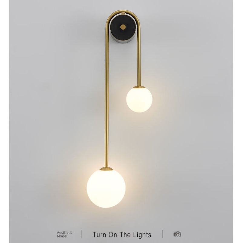Glass Ball 2-Light Globe Sconce Lamp
