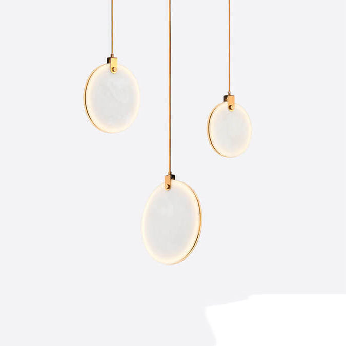 Post-modern Minimalist Round Marble 1-Light LED Pendant Light