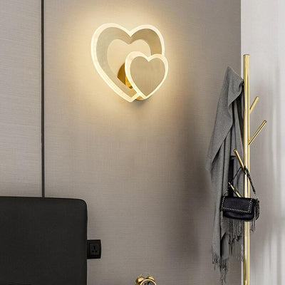 Modern 1-Light Heart Shade LED Sconce Lamp