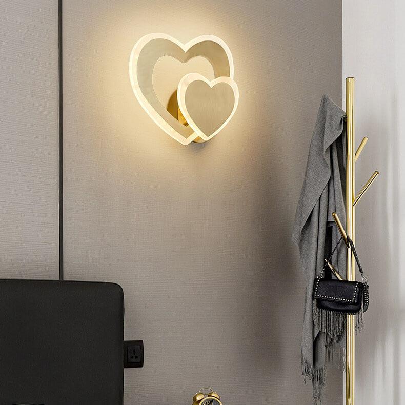 Modern 1-Light Heart Shade LED Sconce Lamp