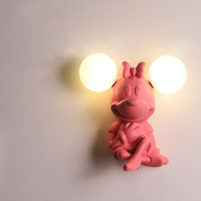 Cartoon Mickey Minnie Resin 2-Light Wall Sconce Lamps