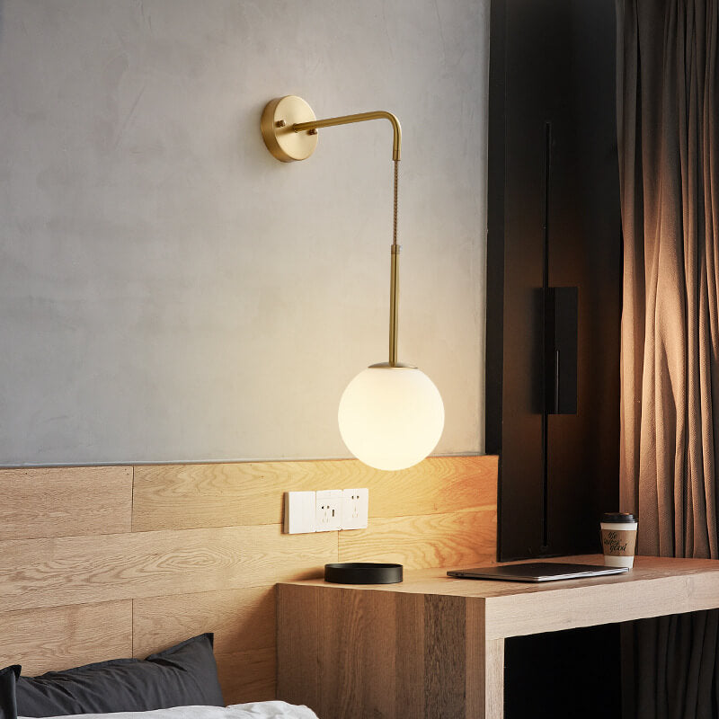 Lampe applique globe 1 lumière en verre moderne 