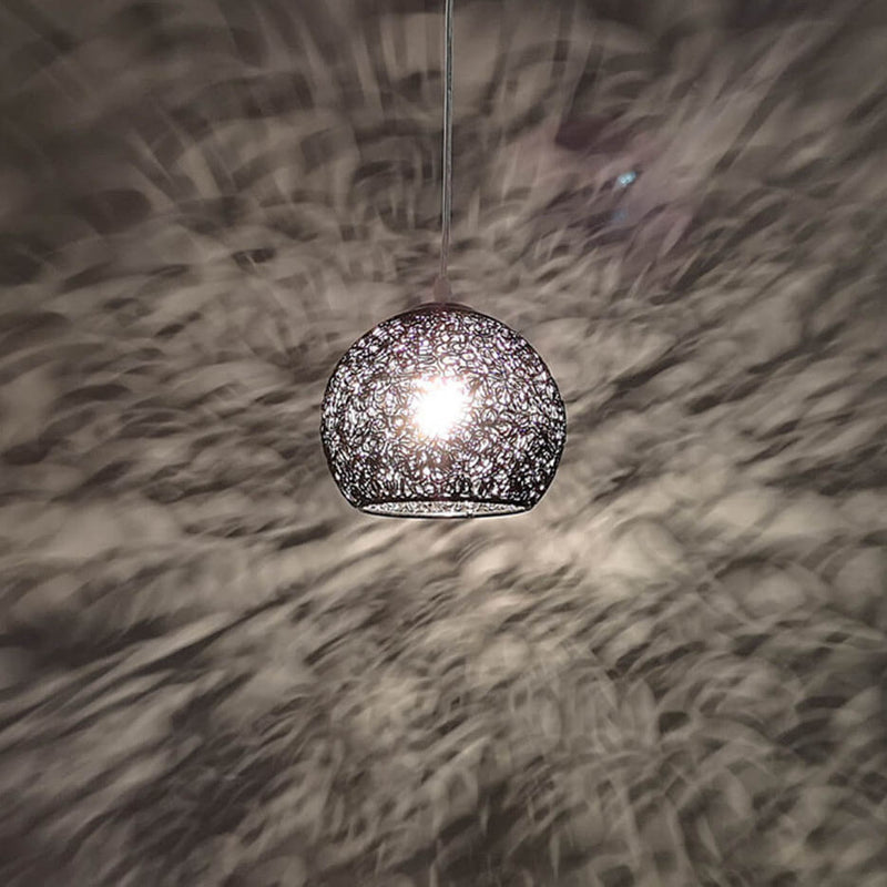 Modern Aluminum Wire 1-Light Dome Pendant Light