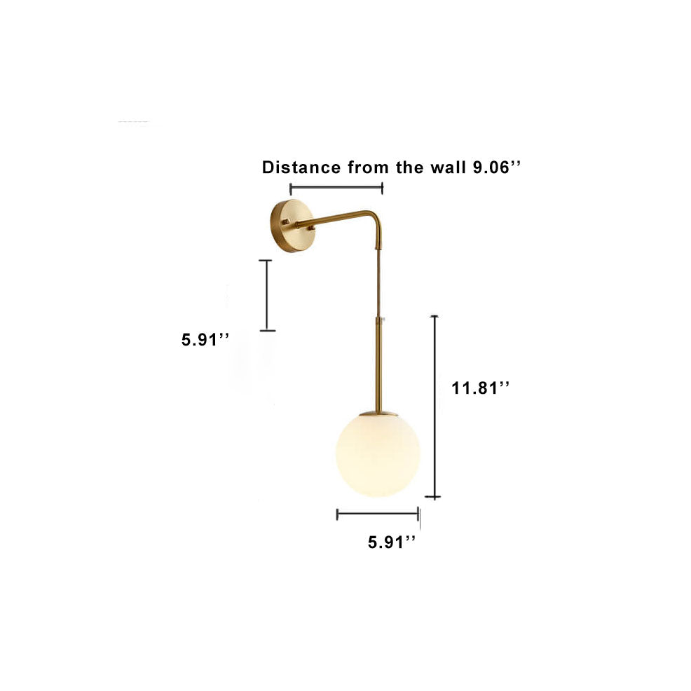 Lampe applique globe 1 lumière en verre moderne 