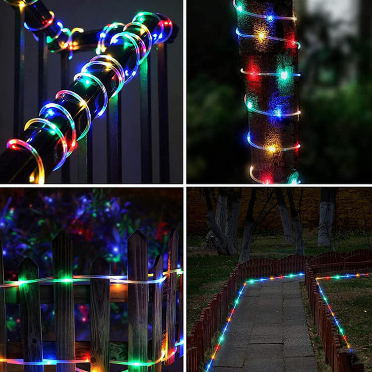 LED Solar String Fairy Lights Waterproof Copper Wire Outdoor Tube Fairy Lights