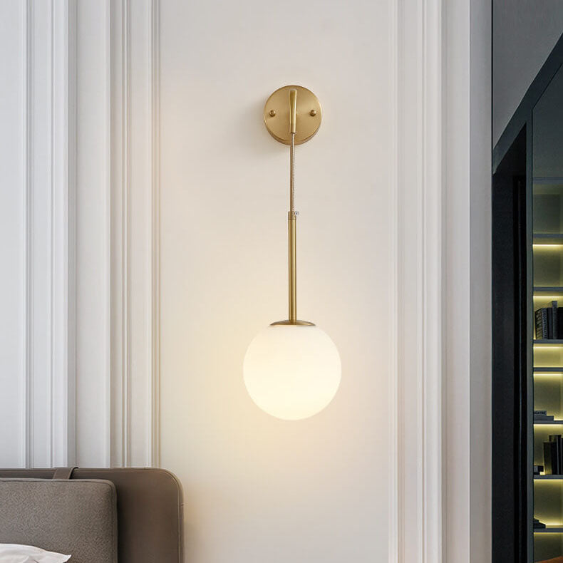 Modern Glass Ball 1-Light Globe Sconce Lamp