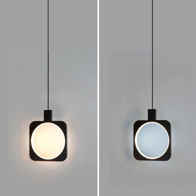 Modern Minimalist Black Geometrical Shape 1-Light LED Pendant Light