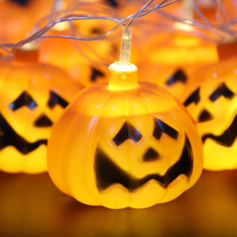 Halloween Pumpkin Festive Lamp Artistic 10/20 Lights Plastic Battery USB LED String Light