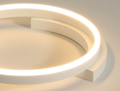 Moderne, minimalistische, runde, 1-flammige LED-Deckenleuchte zur flächenbündigen Montage 