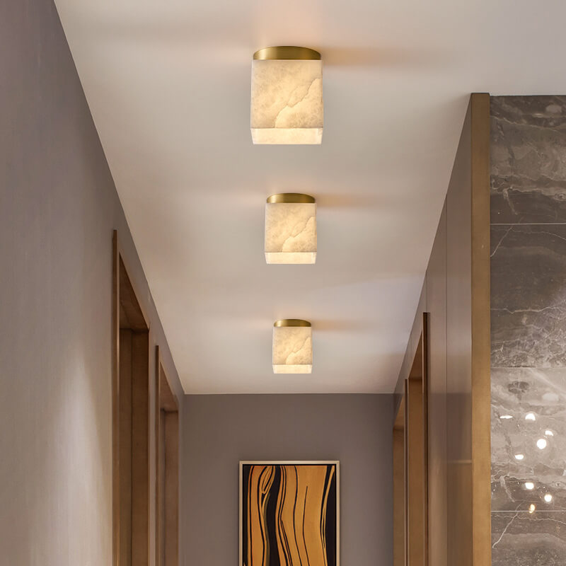 Modern Cube 1-Light Semi-Flush Mount Lighting