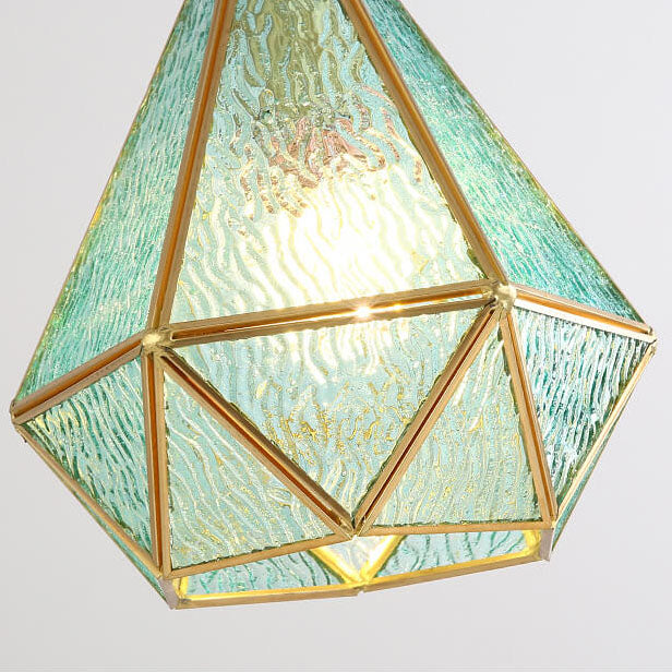 Moderne bunte Wasser-Korn-Glas 1-Licht Diamantförmige Pendelleuchte 