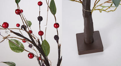 Red Fruits Pine Tree Light Small Led Battery Decoration Table Lamp