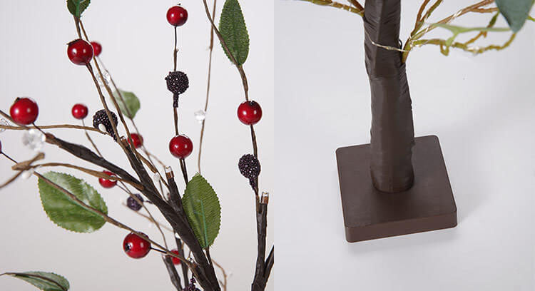Red Fruits Pine Tree Light Small Led Battery Decoration Table Lamp