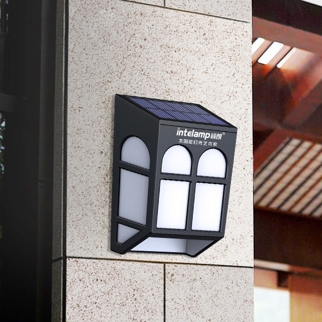 Aplique de pared LED ajustable para exteriores con iluminación solar impermeable de color 