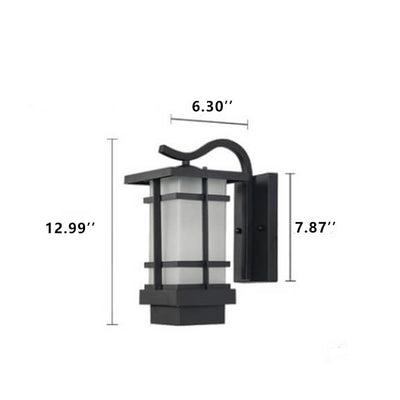 Retro Plaid Lantern Outdoor Waterproof 1-Light Wall Sconce Lamp