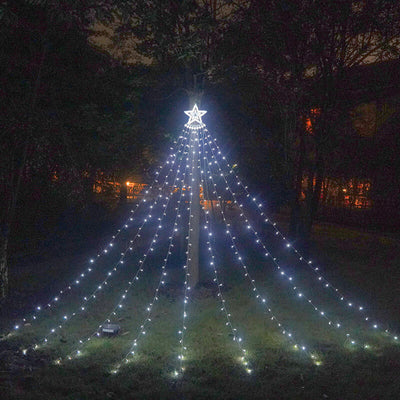 Lumières LED en forme de météores de Noël en cascade d'étoiles 