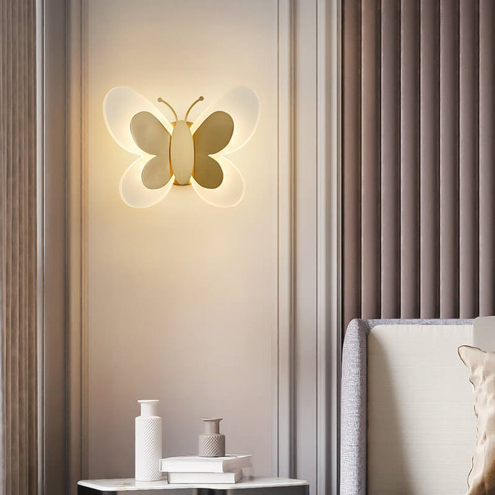 Modern 1-Light Butterfly LED Sconce Lamp