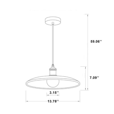 Minimalist Wooden 1-Light Saucer Shaped Pendant Light