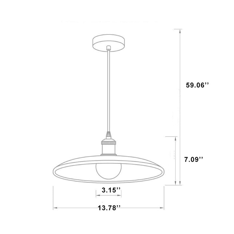 Minimalist Wooden 1-Light Saucer Shaped Pendant Light