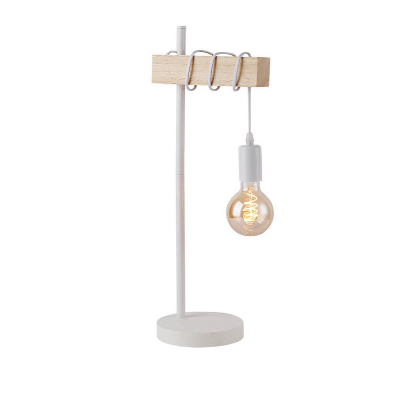 Vintage Creative Metal Tube Wooden 1-Light Table Lamp