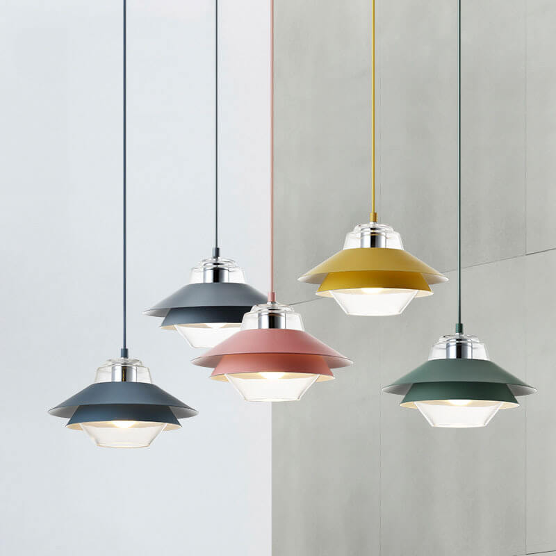 Nordic Layered Concentric Tiers Shade 1-Light Pendant Light